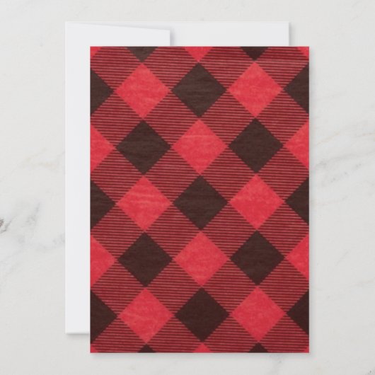Kariertes Party in Rot und Schwarz Buffalo Einladu Einladung (Rückseite)