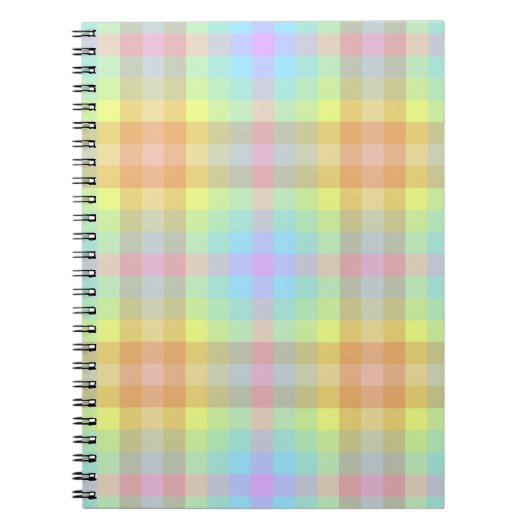 Kariertes Pastel-Rainbow-Notebook Notizblock (Vorderseite)