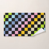 Kariertes Pastellregenbogen-Schwarzes Badhandtuch Set (Handtuch)