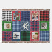 Kariertes Patchwork-Foto und Mit Monogramm Schneef Decke (Vorderseite)