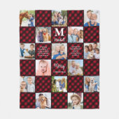 Kariertes Patchwork Individuell Kuschelig 15 Foto- Fleecedecke (Vorderseite)