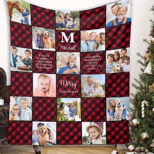 Kariertes Patchwork Individuell Kuschelig 15 Foto- Fleecedecke