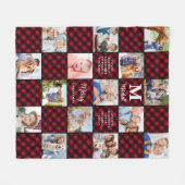 Kariertes Patchwork Personalisiert Gemütlich 15 Fo Fleecedecke (Vorderseite (Horizontal))