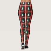 Kariertes Patchwork-Weihnachtsbaum-Muster Leggings (Rückseite)