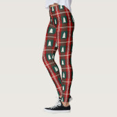 Kariertes Patchwork-Weihnachtsbaum-Muster Leggings (Links)