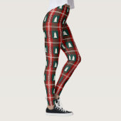 Kariertes Patchwork-Weihnachtsbaum-Muster Leggings (Rechts)