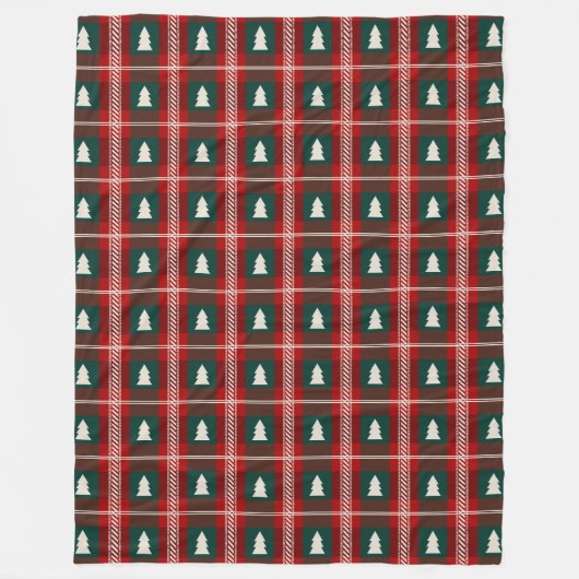 Kariertes Patchwork Weihnachtsbaummuster Fleecedecke (Vorderseite)