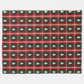 Kariertes Patchwork Weihnachtsbaummuster Fleecedecke (Vorderseite (Horizontal))