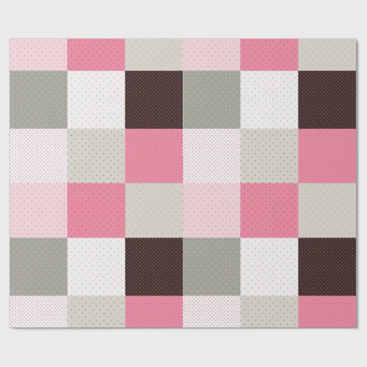 Kariertes Patchworkmuster Geschenkpapier (Flach)