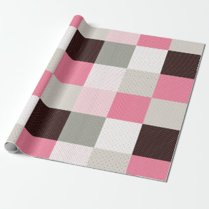 Kariertes Patchworkmuster Geschenkpapier