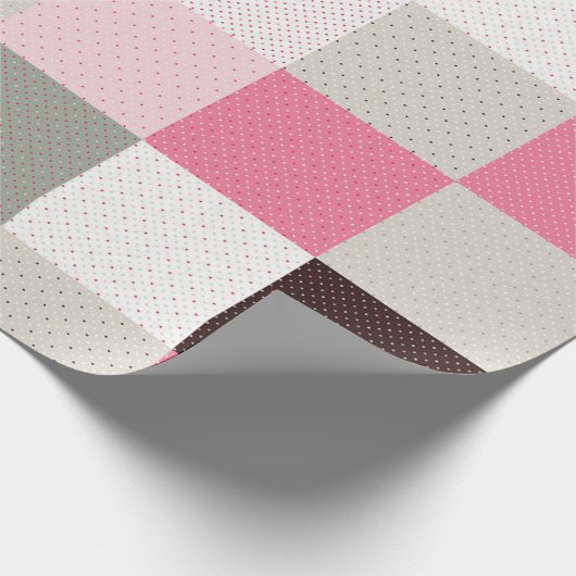 Kariertes Patchworkmuster Geschenkpapier (Ecke)