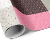 Kariertes Patchworkmuster Geschenkpapier (Rolleneckpunkt)