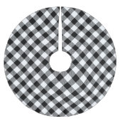 Kariertes Patter in Schwarz und Weiß Buffalo Polyester Weihnachtsbaumdecke (Vorderseite)