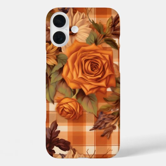 KARIERTES PATTER MIT FALL-BLUME Case-Mate iPhone HÜLLE (Rückseite)