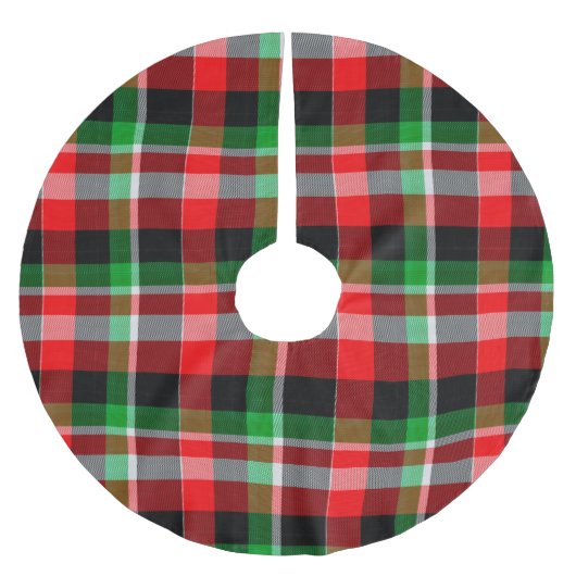 KARIERTES PATTERIUM FÜR ROTE GREEN WHITE CHRISTMAS POLYESTER WEIHNACHTSBAUMDECKE (Vorderseite)