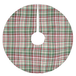 KARIERTES PATTERIUM FÜR ROTE GREEN WHITE CHRISTMAS POLYESTER WEIHNACHTSBAUMDECKE