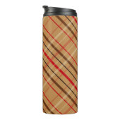 Kariertes PATTERN FÜR BROWN & RED URLAUB Thermosbecher (Nach rechts gedreht)