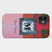 Kariertes personalisiertes Monogramm Case-Mate iPhone Hülle (Rückseite (Horizontal))