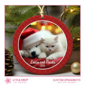 Kariertes Pet-Foto Keramik Ornament