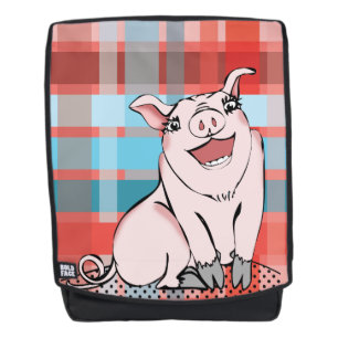 Kariertes Piggy Rucksack