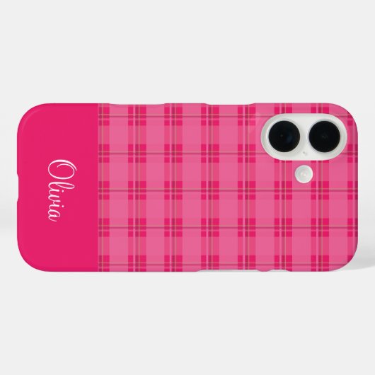 Kariertes Pink Case-Mate iPhone Hülle (Rückseite (Horizontal))