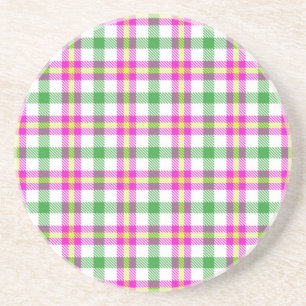 Kariertes Pink Getränkeuntersetzer