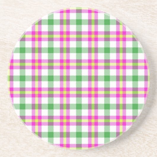 Kariertes Pink Getränkeuntersetzer (Vorne)