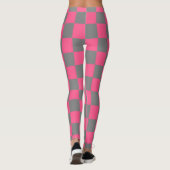 Kariertes Pink-und Holzkohlen-Grau Leggings (Rückseite)