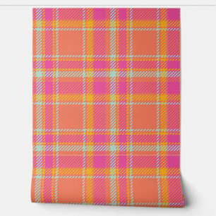 Kariertes Pink und Orange Tapete