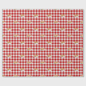 Kariertes Poutine Geschenkpapier (Flach)