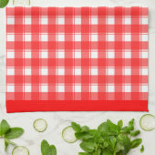 Kariertes Prüfmuster für das rote, weiße Retro-Mus Geschirrtuch (Gefaltet)