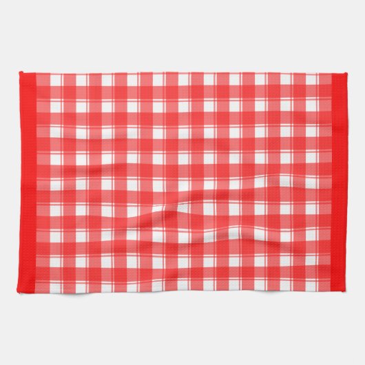 Kariertes Prüfmuster für das rote, weiße Retro-Mus Geschirrtuch (Horizontal)
