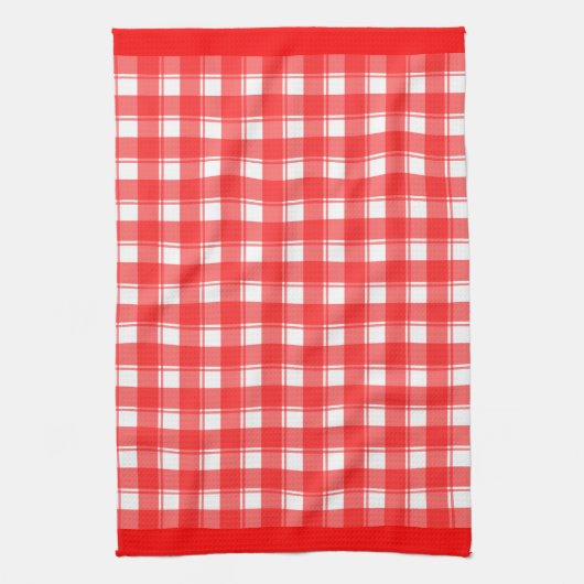 Kariertes Prüfmuster für das rote, weiße Retro-Mus Geschirrtuch (Vertikal)