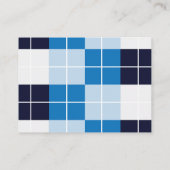 Kariertes Prüfmuster für kariertes Blau Visitenkarte (Rückseite)