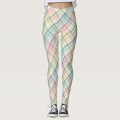Kariertes Rainbow-Pastellmuster Leggings (Vorderseite)