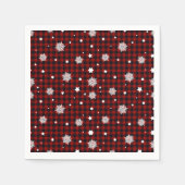 Kariertes Red Black Buffalo Schneeflocke Winterwei Serviette (Vorderseite)