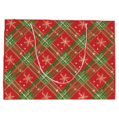 Kariertes Red Green Gold Große Geschenktüte (Rückseite)