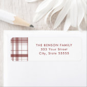 Kariertes Red White Return Label (Insitu)