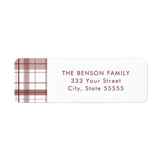 Kariertes Red White Return Label (Vorne)