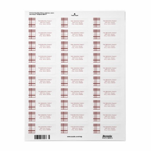 Kariertes Red White Return Label (Vorne)