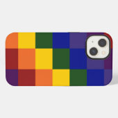 Kariertes Regenbogen iPhone Hülle (Rückseite (Horizontal))