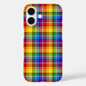 Kariertes Regenbogen-Muster Case-Mate iPhone Hülle (Rückseite)