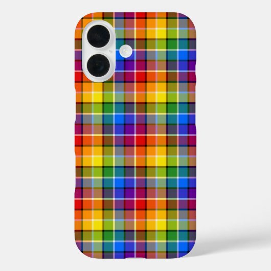 Kariertes Regenbogen-Muster Case-Mate iPhone Hülle (Rückseite)