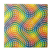 Kariertes Regenbogen-Muster Fliese (Vorderseite)