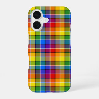 Kariertes Regenbogen-Muster iPhone 16 Hülle