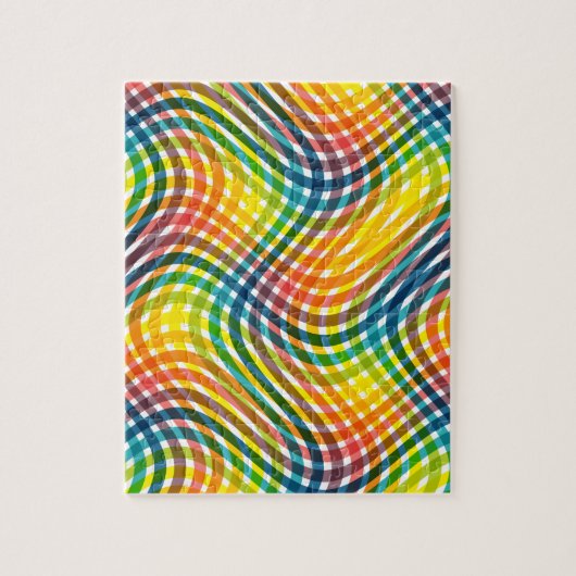 Kariertes Regenbogen-Muster Puzzle (Vertikal)