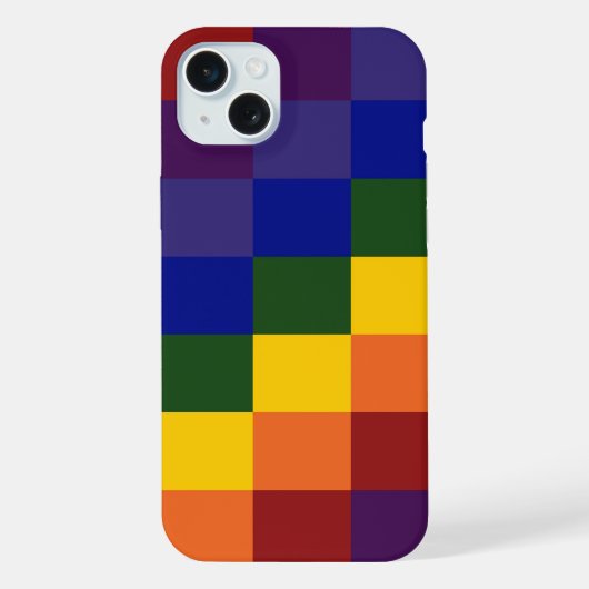 Kariertes Regenbogenmuster iPhone Hülle (Rückseite)