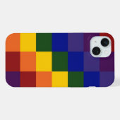 Kariertes Regenbogenmuster iPhone Hülle (Rückseite (Horizontal))