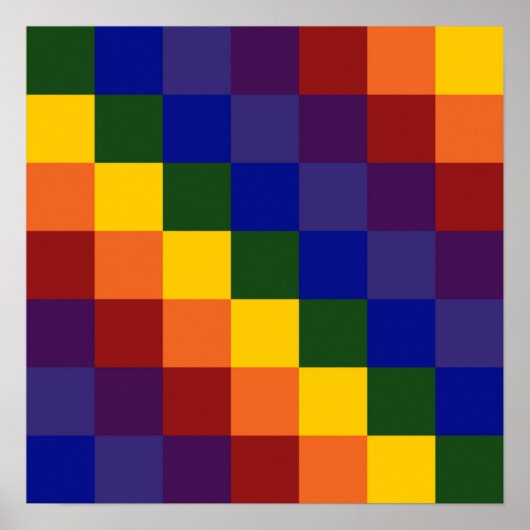 Kariertes Regenbogenmuster Poster (Vorne)