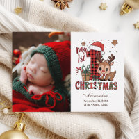 Kariertes Rentier Foto Erste Weihnachtsfeier